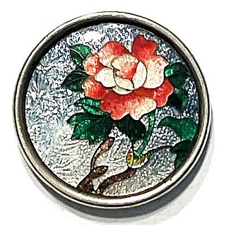 A division one foil backed Japanese enamel button