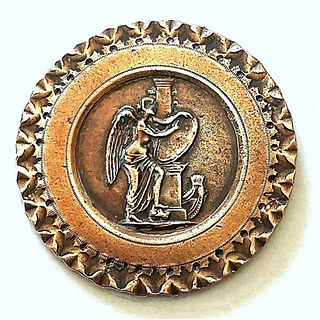 A division one copper pictorial button