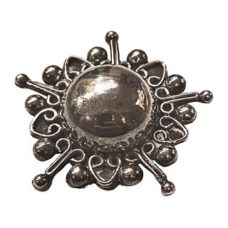 An unusual shaped division three silver button