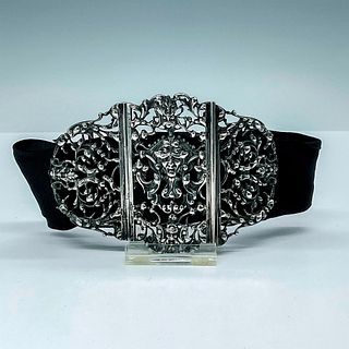 Antique Silver Victorian Mourning Belt & Buckle