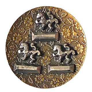 A div. 1 concave brass & steel pictorial button