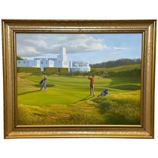 ROYAL BIRKDALE 18TH GREEN OIL PAINTING