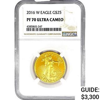 2016-W US 1/2oz Gold $25 Eagle NGC PF70 Ultra CAME