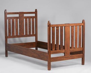Limbert Custom Oak Twin Bed 1910
