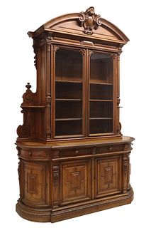 MONUMENTAL FRENCH CARVED WALNUT SIDEBOARD