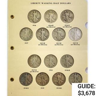 1916-1947 Complete Walking Lib. Half dollar Set [6