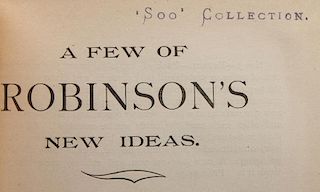 A Few of Robinson’s Ideas. Catalogue No. 1.