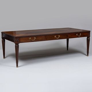 Large Late George III Mahogany and Leather Partners Desk