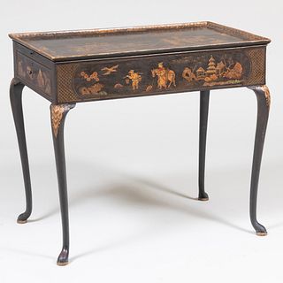 George I Japanned Tobacco Table with Chinoiserie Decoration