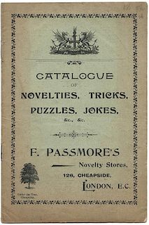 F. Passmore’s Novelty Stores. Catalogue of Novelites, Tricks, Puzzles, Jokes.