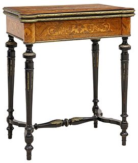 LOUIS XVI STYLE MATCHED-VENEER MARQUETRY FLIP-TOP GAMES TABLE