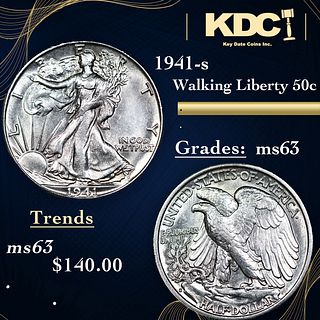 1941-s Walking Liberty Half Dollar 50c Grades Select Unc
