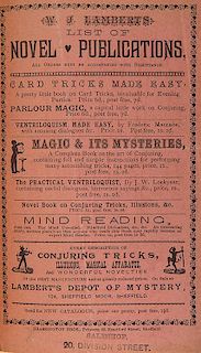 W.J. Lambert’s Catalogue of Conjuring Tricks.