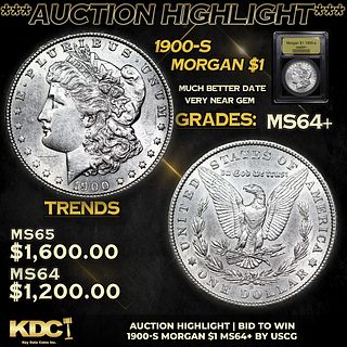 ***Auction Highlight*** 1900-s Morgan Dollar $1 Graded Choice+ Unc By USCG (fc)
