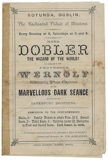 Dobler the Wizard of the World! In Conjunction With Professor Wernolf. Marvellous Dark Séance.