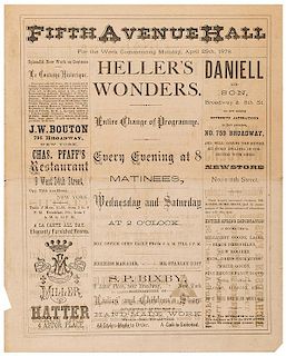 Heller’s Wonders. Fifth Avenue Hall Programs.