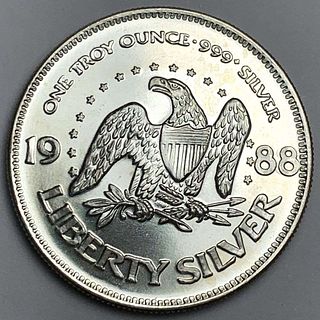 Rare 1988 A-Mark "Life Liberty Happiness" 1 ozt .999 Silver