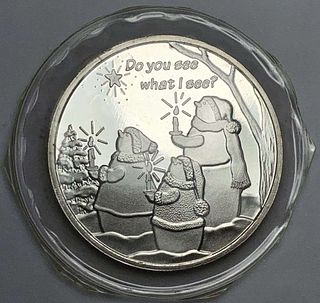 2007 Do You See What I see "Best Wishes For Peace & Joy This Holiday Season" 1 ozt .999 Silver