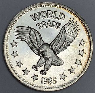 1985 World Trade Eagle One World Trade Unit 1 ozt .999 Silver