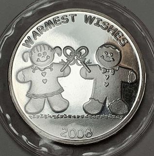 2008 Gingerbread "Warmest Wishes" 1 ozt .999 Silver