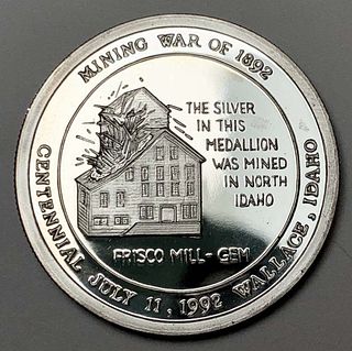 Mining War Of 1892 Centennial 1 ozt .999 Silver