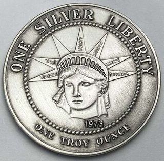 1973 One Silver Liberty 1 ozt .999 Silver