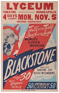 Blackstone, Harry (Sr. and Jr.). Two Window Cards.