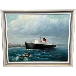 "RMS SAXONIA" OIL PAINTING