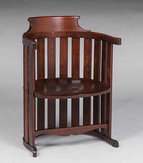 Prairie School Oak Barrell Chair c1905