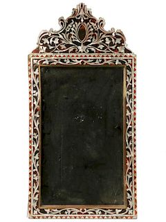 EARLY MOTHER-OF-PEARL INLAID MIRROR FRAME