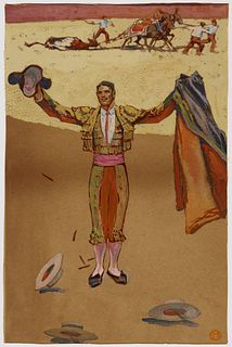 Edward Penfield - Study for The Matador Responding to the Applause of the Audience