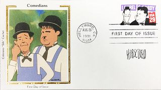 Al Hirschfeld and Dunne - Laurel and Hardy First Day of Issue
