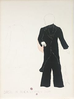 Jim Dine - Basil in Black Leather Suit