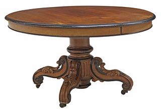 FRENCH LOUIS PHILIPPE PERIOD WALNUT EXTENSION TABLE
