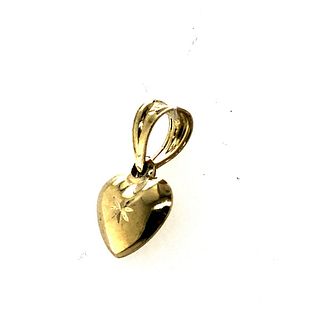 10k Yellow Gold Simple Puffy Heart Pendant