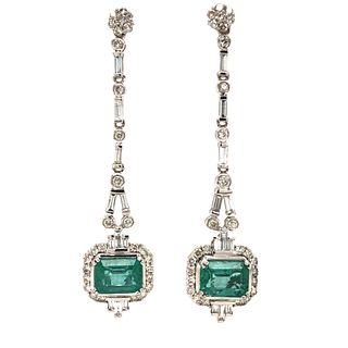 Oscar Friedman Dynamic Emerald & Diamond Earrings
