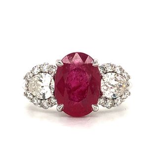 GIA Certified Tanzanian Ruby & Luxury Diamond Ring