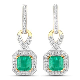Emerald and Diamond Dazzling Doorknocker Earrings