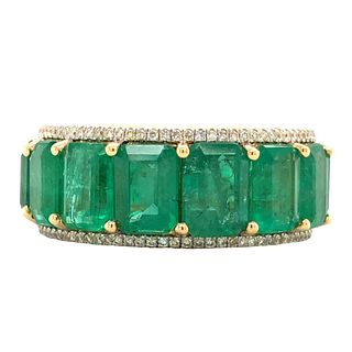 Chunky and Vogue Emerald and Diamond Eternity Band