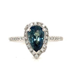 Karl Haas Madagascar Blue Sapphire & Diamond Ring 