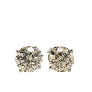 3.98 CTW Solitaire Diamond Stud Earrings Certified