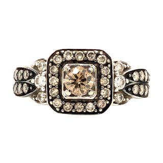 Signed LeVian Chocolate and White Diamond Ring