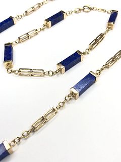 Lapis Lazuli Box S-Link Station Necklace Bracelet