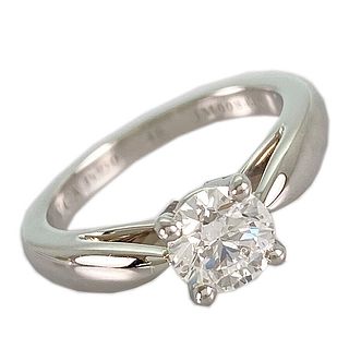 VAN CLEEF & ARPELS BONNUR SOLITAIRE DIAMOND PLATINUM RING