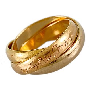 CARTIER TRINITY 18K YELLOW, WHITE, & ROSE GOLD RING