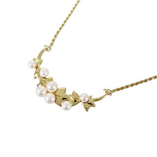 TWIG PEARL 18K YELLOW GOLD NECKLACE
