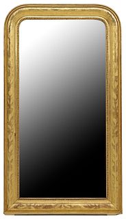 FRENCH LOUIS PHILIPPE PERIOD GILTWOOD MIRROR, 49" X 27.5"