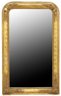 FRENCH LOUIS PHILIPPE PERIOD GILTWOOD MIRROR, 48" X 29"