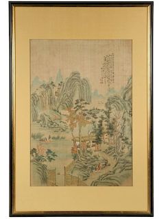 FRAMED CHINESE SCROLL PAINTING