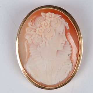 Cameo Pendant-Brooch Gold and Shell